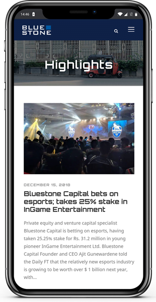 Bluestone Capital website on mobile